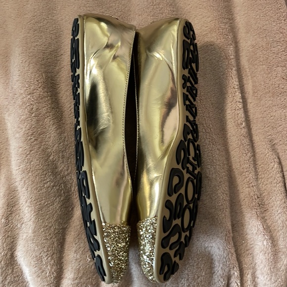 AUTHENTIC JIMMY CHOO GOLD FLATS SZ 41 - Picture 3 of 13
